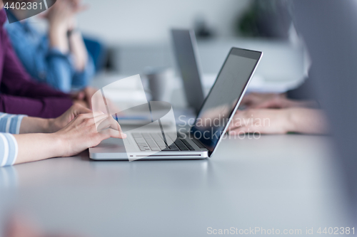 Image of Group of young people meeting in startup office