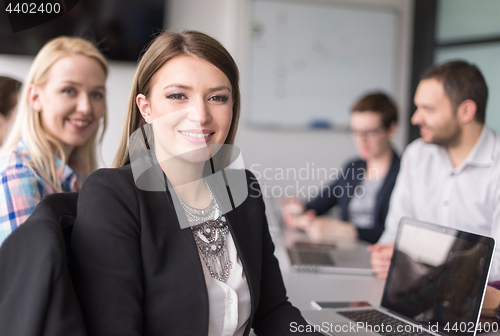 Image of Business Team At A Meeting at modern office building