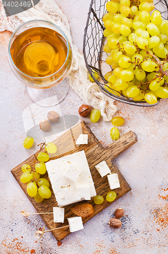 Image of wine and cheese