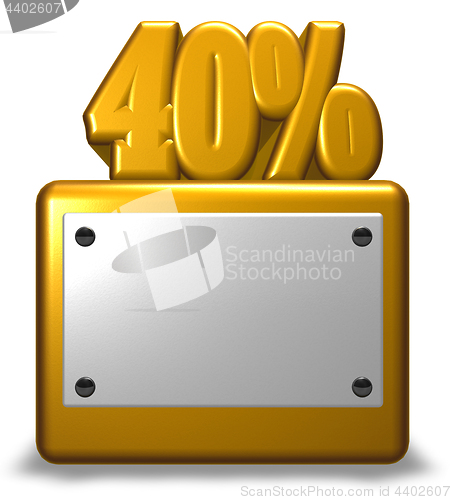 Image of golden number and percent symbol