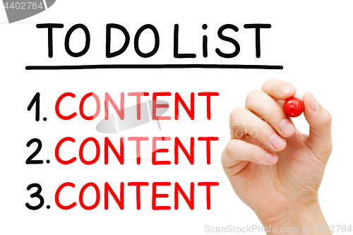 Image of Content To Do List Concept