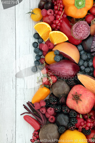 Image of Fruit and Vegetable Background Border