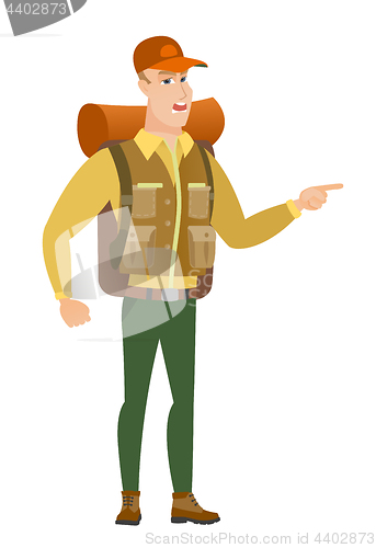 Image of Furious traveler screaming vector illustration.