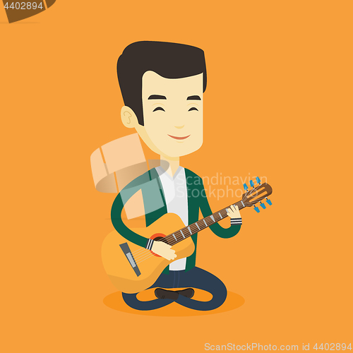 Image of Man playing acoustic guitar vector illustration.