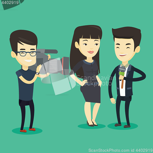 Image of TV interview vector illustration.