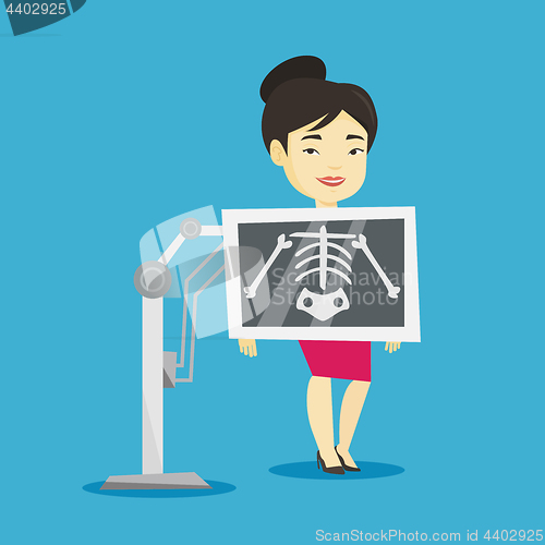 Image of Patient during x ray procedure vector illustration