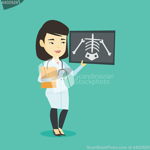 Image of Doctor examining radiograph vector illustration.