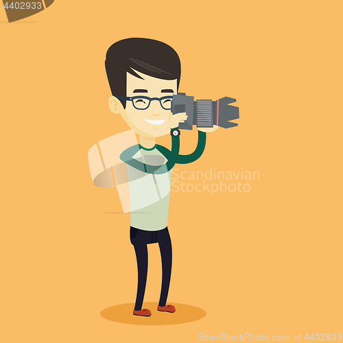 Image of Photographer taking photo vector illustration.