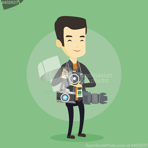 Image of Photographer taking photo vector illustration.