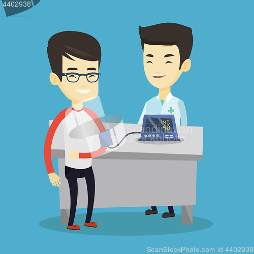 Image of Blood pressure measurement vector illustration.