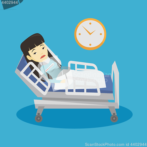 Image of Woman with neck injury vector illustration.