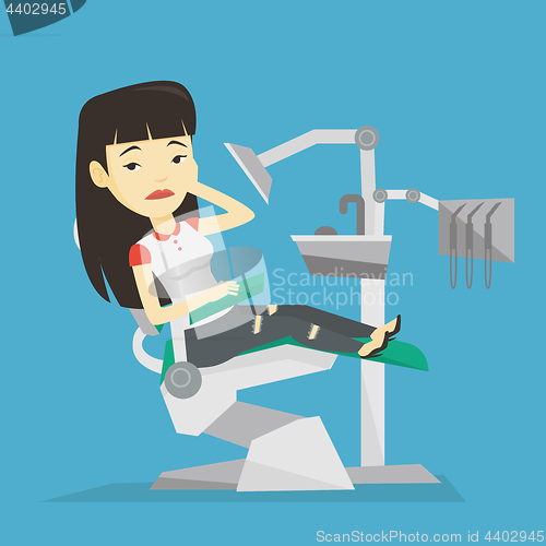 Image of Woman suffering from toothache.