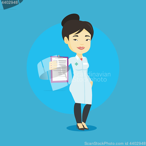 Image of Doctor with clipboard vector illustration.