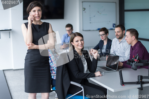 Image of Business Team At A Meeting at modern office building