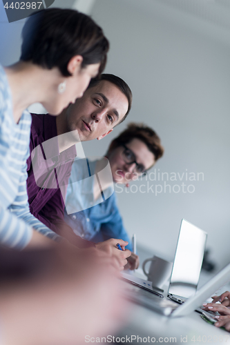 Image of Group of young people meeting in startup office