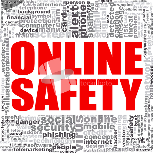 Image of Online safety word cloud