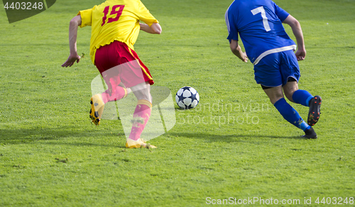 Image of Football Soccer game Duel Drill Dribbling