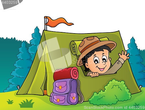 Image of Scout in tent theme image 4