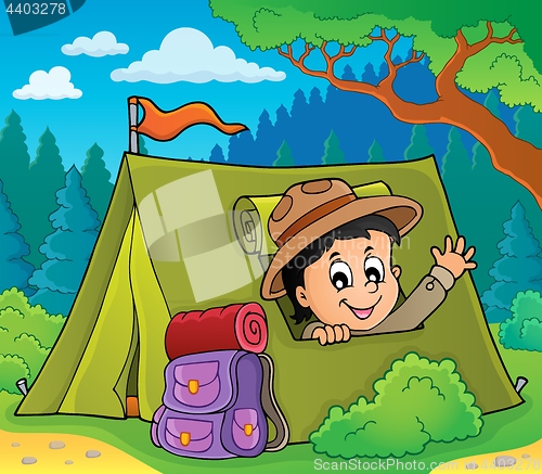 Image of Scout in tent theme image 3