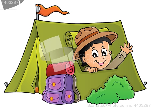 Image of Scout in tent theme image 1