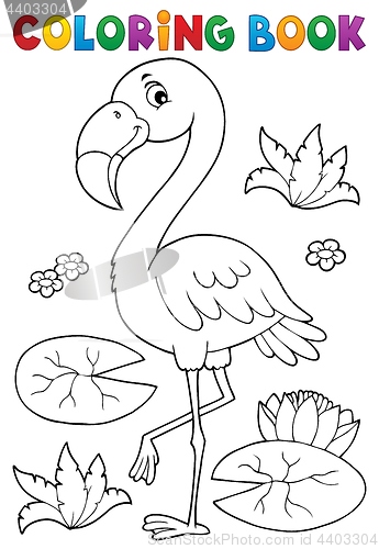 Image of Coloring book flamingo theme 2