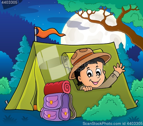 Image of Scout in tent theme image 2