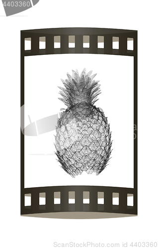 Image of Pineapple isolated on white background.3d illustration. The film