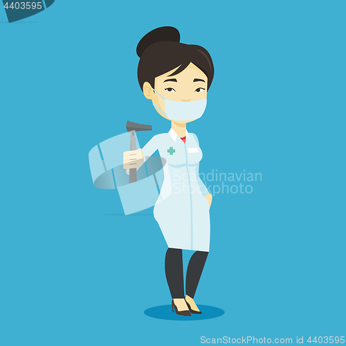 Image of Ear nose throat doctor vector illustration.