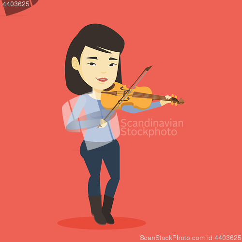 Image of Woman playing violin vector illustration.