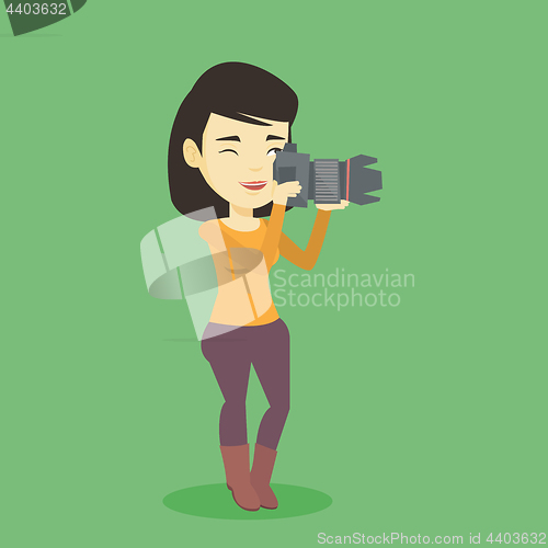 Image of Photographer taking photo vector illustration.