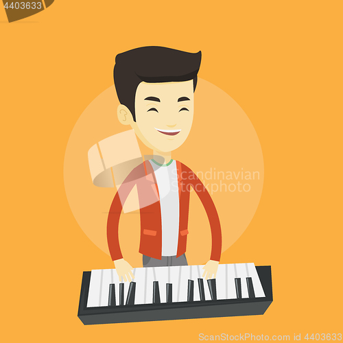 Image of Man playing piano vector illustration.