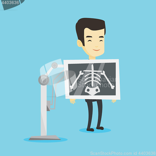 Image of Patient during x ray procedure vector illustration