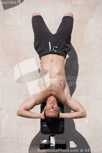 Image of man doing morning exercises