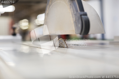 Image of sliding panel saw at workshop