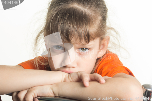 Image of Portrait of a frustrated, offended girl