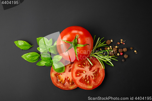 Image of fresh tomatoes and spices