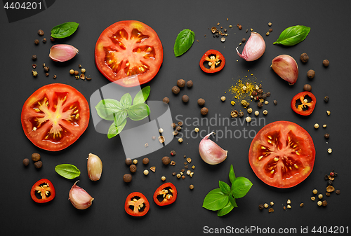 Image of fresh vegetables and spices