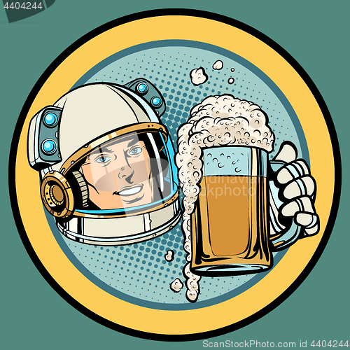 Image of Astronaut with a mug of beer