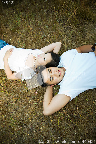 Image of Happy and romantic asian couple