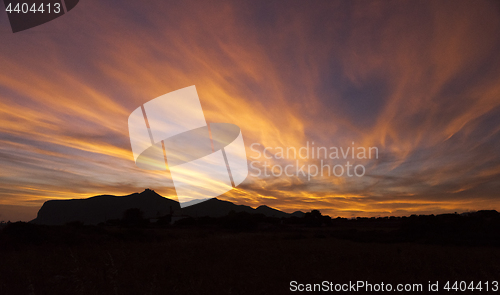 Image of Sunset sky. Island of Favignana, Sicily, Italy