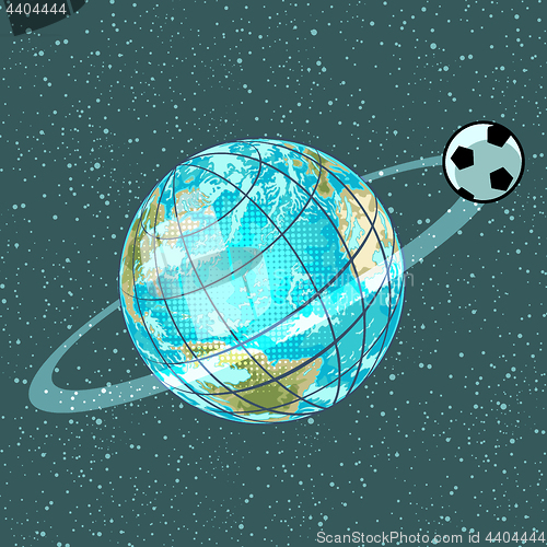 Image of football soccer ball planet earth championship