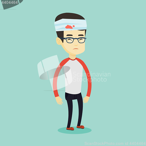 Image of Man with injured head vector illustration.