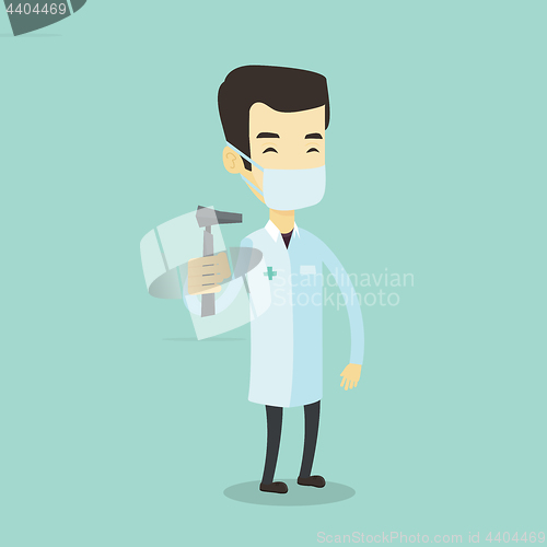 Image of Ear nose throat doctor vector illustration.