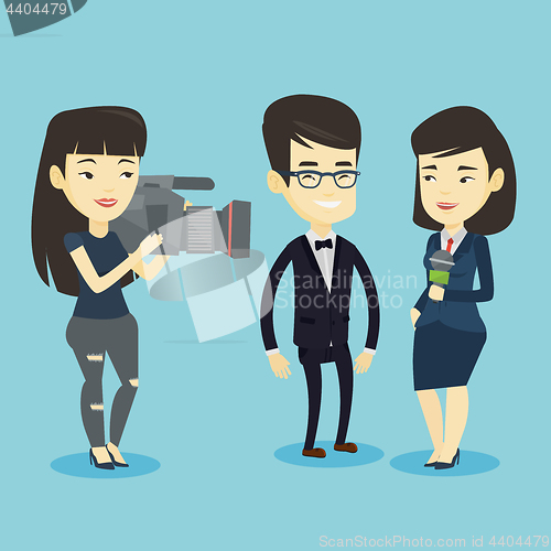 Image of TV interview vector illustration.