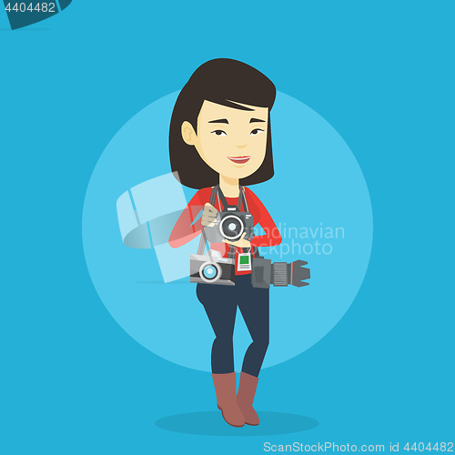 Image of Photographer taking photo vector illustration.