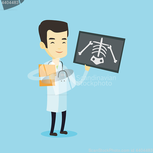 Image of Doctor examining radiograph vector illustration.