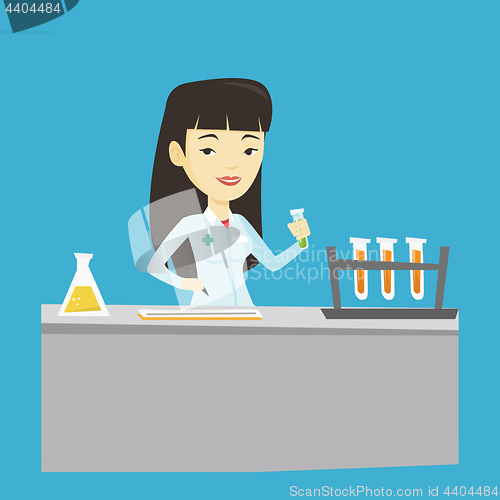 Image of Laboratory assistant working vector illustration.