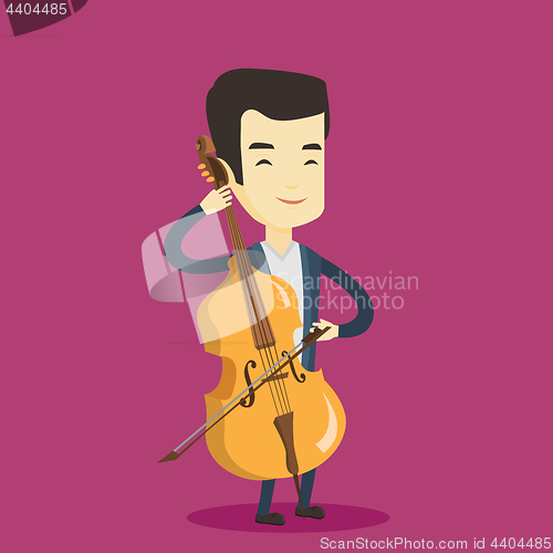 Image of Man playing cello vector illustration.