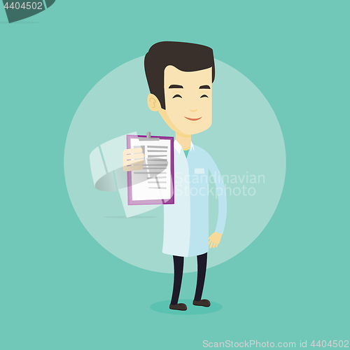 Image of Doctor with clipboard vector illustration.