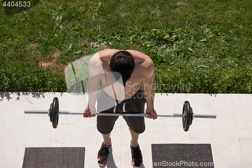 Image of man doing morning exercises